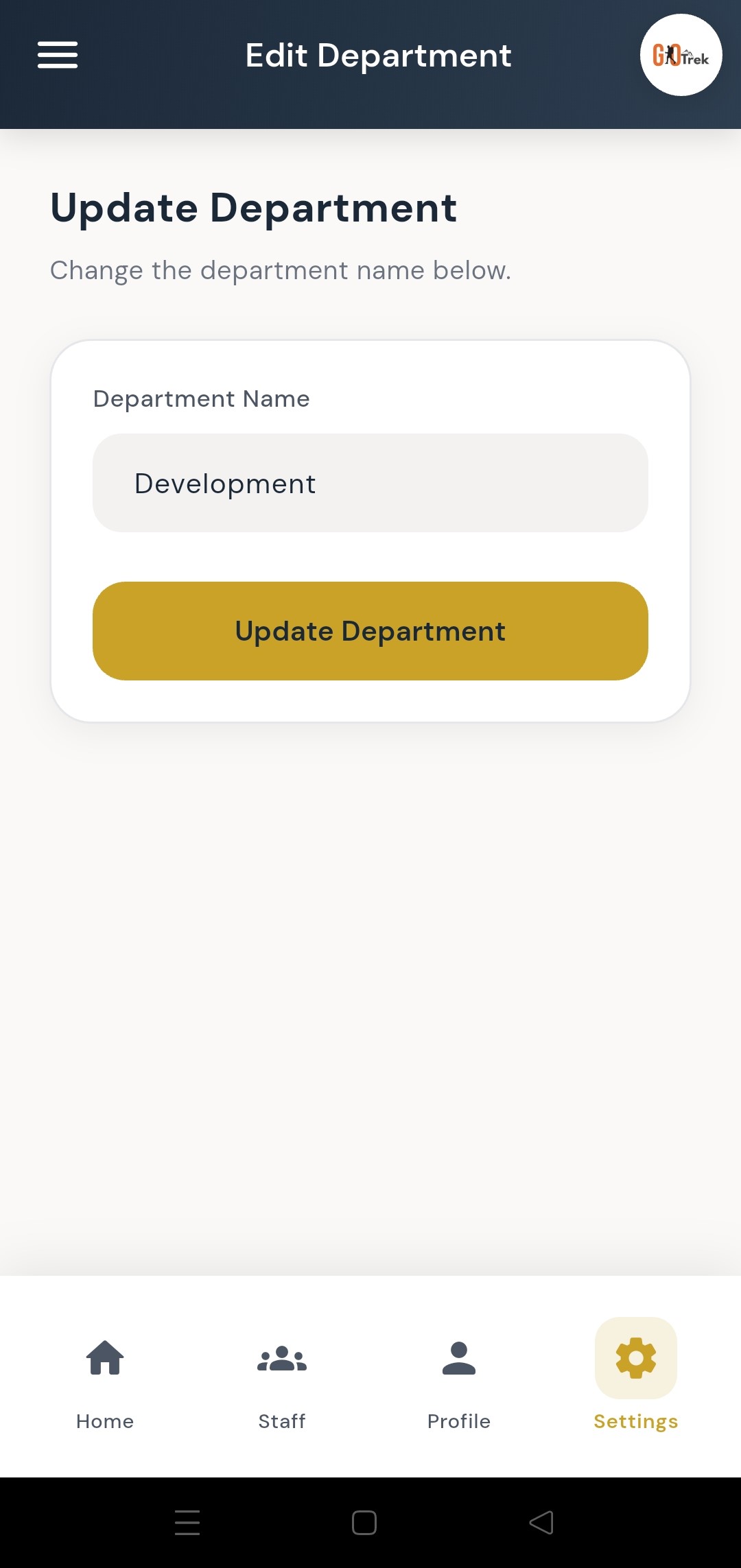 PayrollX employer app update department form