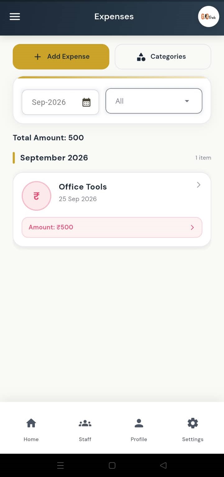 PayrollX employer app manage office expenses list
